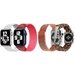 Set 4 Curele iUni compatibile cu Apple Watch 1/2/3/4/5/6/7, 44mm, Roz, Alb, Roz-Auriu, Maro